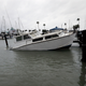 A partially submerged boat in Corpus Christi, Texas. Photo: AP